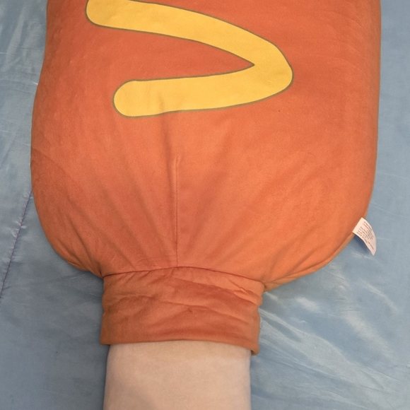 Jumbo Corndog Plush Bean Bag Stuffed Animal 50”  Classic Toy Carnival Bow Tie - Picture 4 of 16